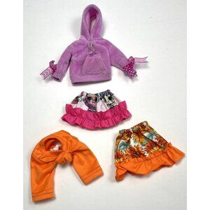 Lot 4 MGA L.O.L. LOL OMG Doll Clothes Pink Sweatshirt Skirt Orange Sunflower EUC